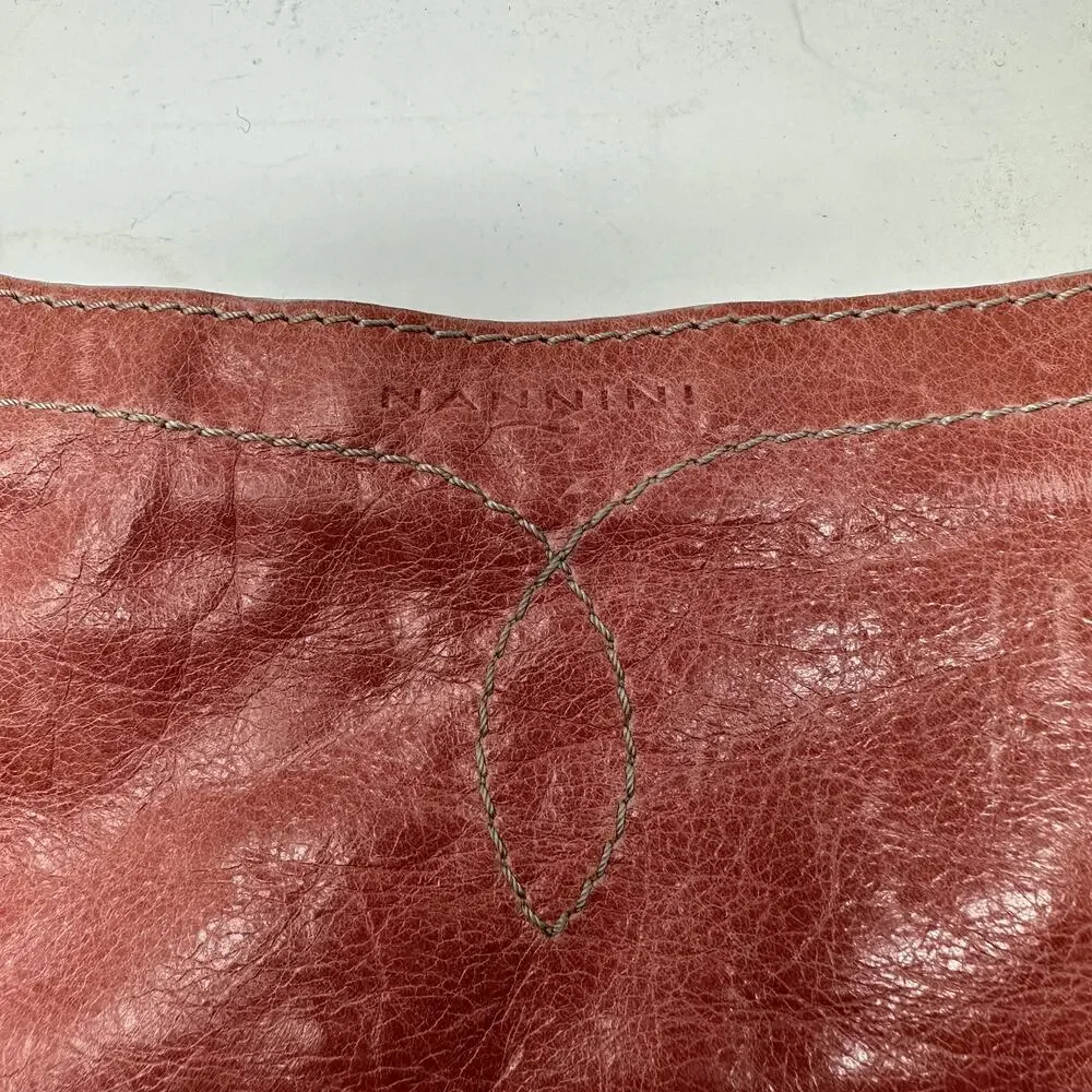 Nannini Y2K Vintage Mini Handbag Pink Leather Shoulder Strap